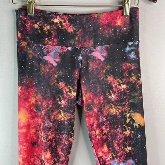 ONZIE Galaxy Pattern High Waist Leggings Multicoloured Spacecore Print Size S/M - Picture 3 of 10
